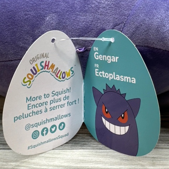 Squishmallows Pokemon Gengar 12" Purple New With Tags Rare Plush Toy Doll - Picture 9 of 16